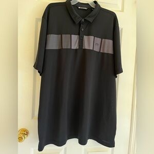 SOLD - On another Platform! Travis Mathew Black Colorblock Polo Golf Shirt XXXL